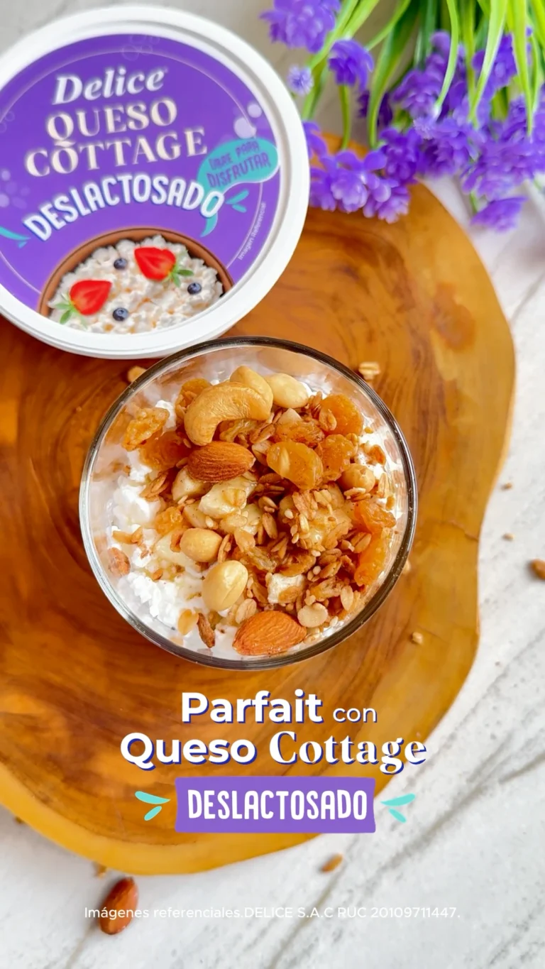 Parfait con queso cottage, contenido audivisual gastronomico