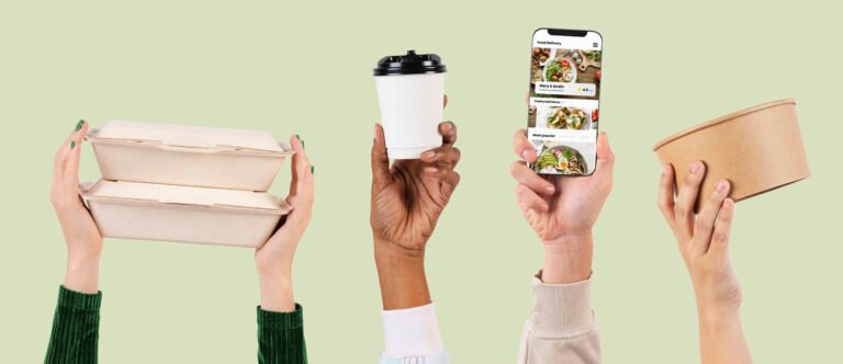 Eco-friendly food packaging delivery concept